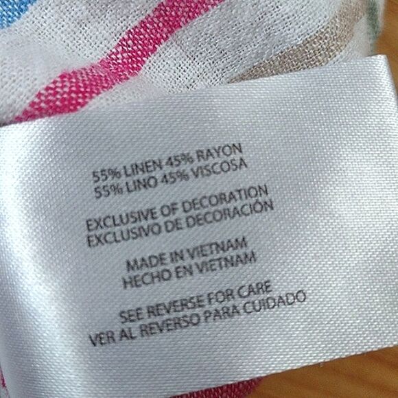 GAP Long Sleeve Striped White Linen Rayon Blend Button Down Shirt Size XS - Picture 5 of 8